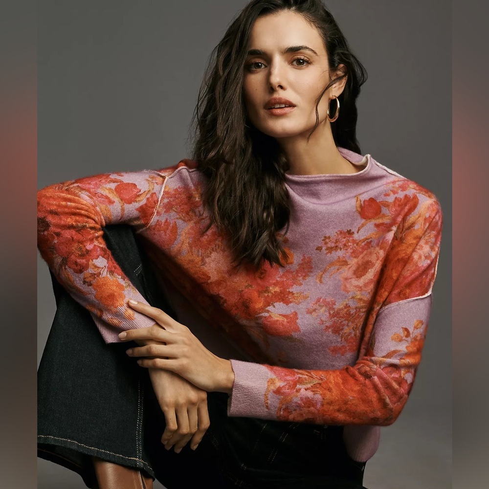 NWT The Alani Cashmere Mock-Neck Sweater by Pilcro - Picture 10 of 14